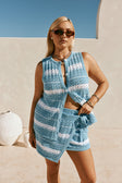 Blue and White Stripe Button Up Mailyn Top