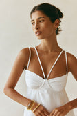 Seville Thin Strap Backless Mini Dress - White