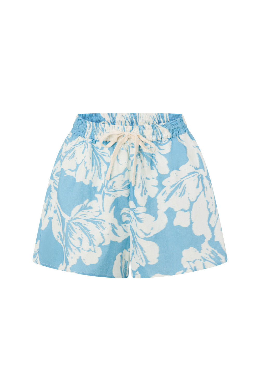 White Sol Floral Print Drawstring Tahlee Shorts