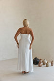 Bridal White Strapless Bow Palais Maxi Dress