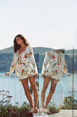 White Trattoria Print Wrap Mini Alessia Skirt