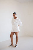 Paige Button Top - White
