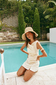 Cream Ruched Button Mini Alchemy Dress