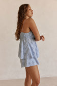 Blue Broderie Ruched Octavia Top