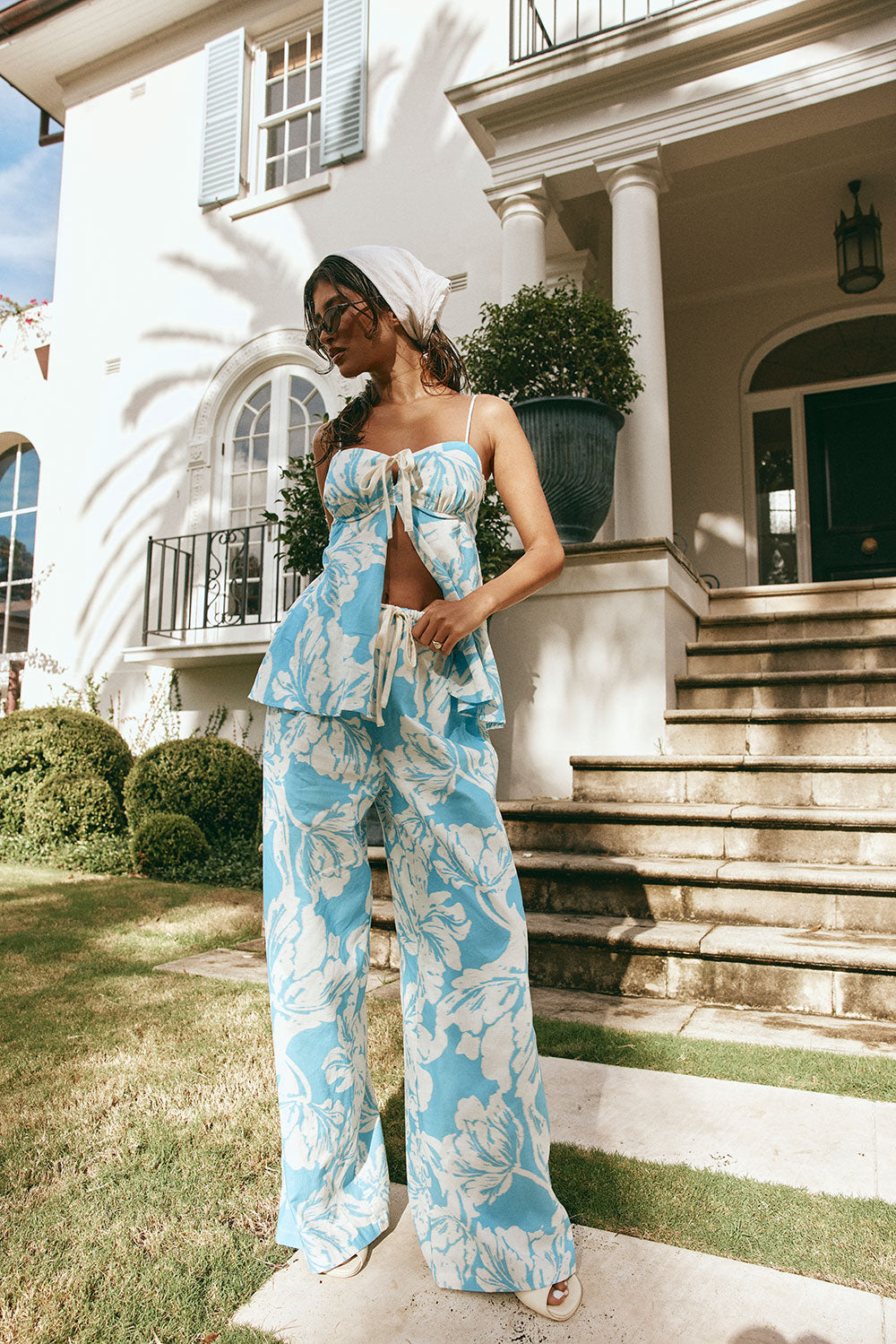 White Floral Adjustable Strappy Lainey Jumpsuit