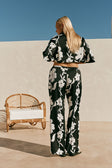 Black Alma Caroline Floral Print Drawstring Enza Pants
