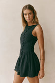 Black Button-Up Mini Alfresco Dress