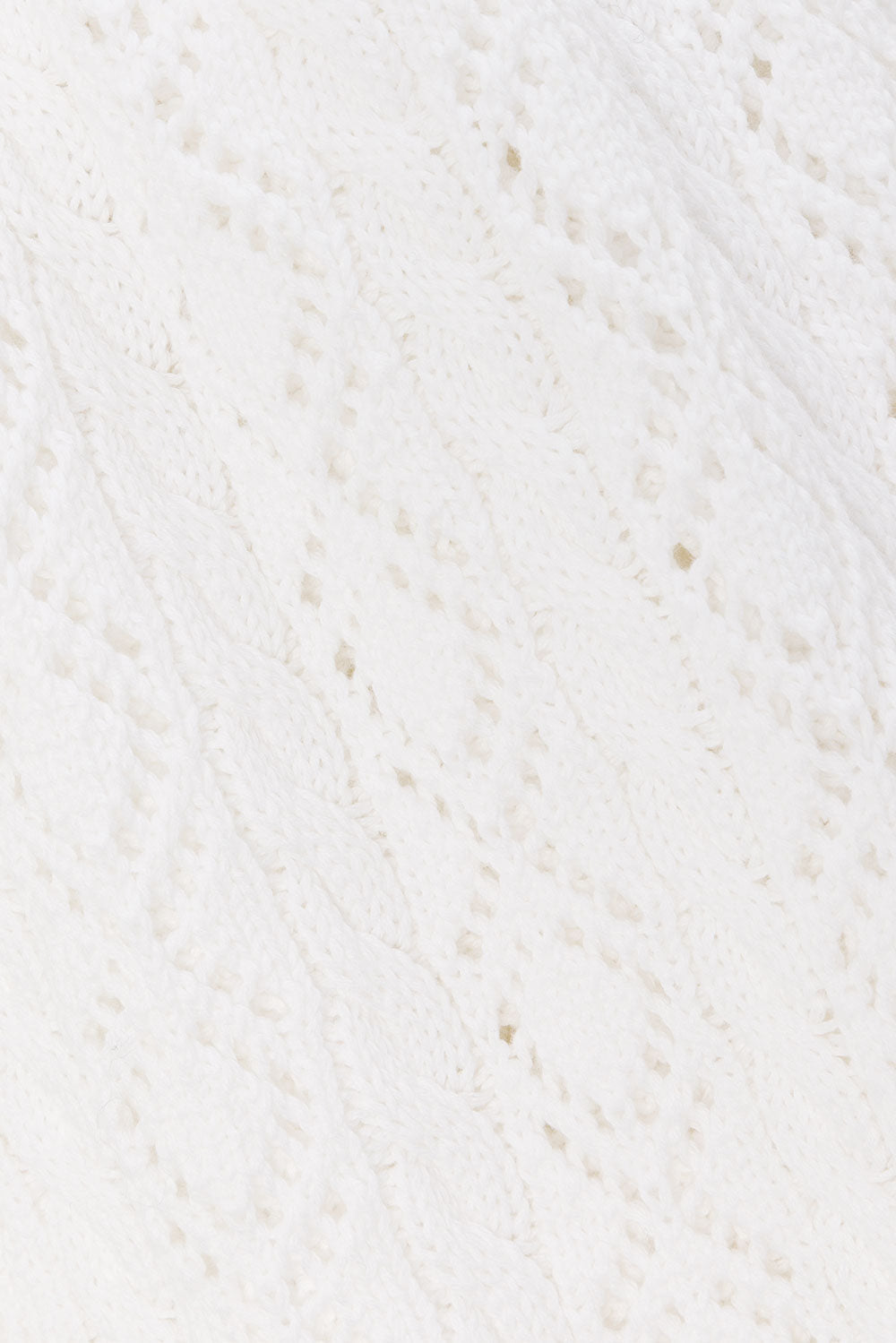 White Crochet Knit High Waist Elastic Cierra Pants