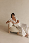 White Crochet Knit high Waist Milana Pants