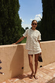 Beige Crochet Lace Mini Rosiah Skirt