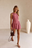 Musk Pink Button Mini Alfresco Dress