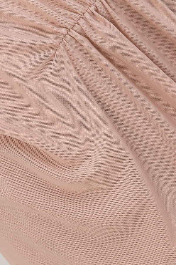 Musk Pink One Shoulder Gathered Mini Dally Dress