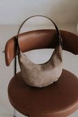 Caramel Tan Suede Buckle Charlotte Bag
