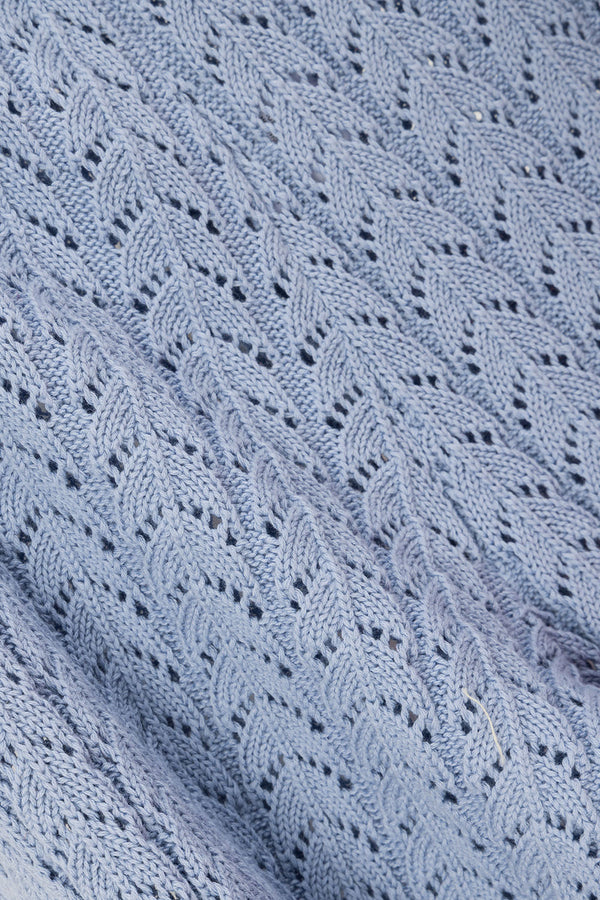 Blue Pointelle Knit High Waist Athena Pants