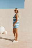 Blue and White Stripe Button Up Mailyn Top