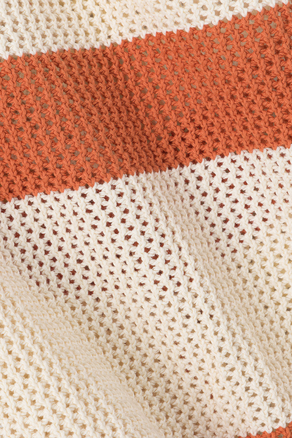 Nantes Knitted Stripe Tie Top - Cream, Orange