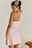 Pink One Shoulder Cutout Mini Knot Dimmi Dress