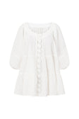 Novalie Flounce Button Top - White