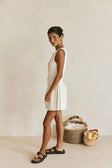 White Button-Up Mini Alfresco Dress
