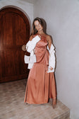 Coral Pleated Maxi Hailey Skirt