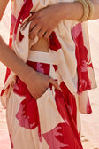 Pink Sole Rosa Print High Waist Pleated Antalya Pants