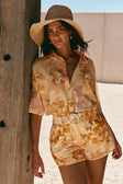 Yellow Breeze Floral Button Up Collar Sicily Top