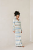 Kaila Maxi Skirt - Blue, White, Grey