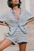 Chantel Knit Shorts - Blue Green White
