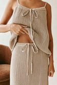 Taupe Knit Drawstring Maxi Havana Skirt