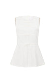 White Cotton Split Longline Muse Top