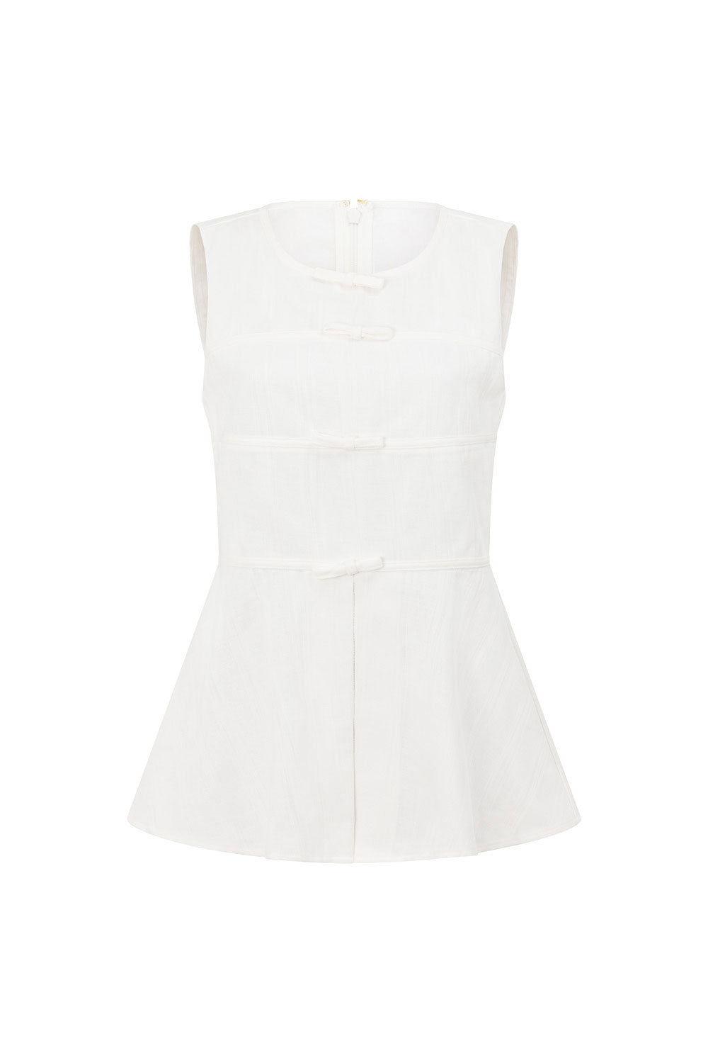 White Cotton Split Longline Muse Top