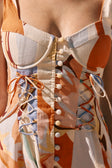 Orange Estivo Dusk Print Lace Up Mini Camille Dress