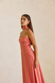Pink Strapless Scarf Maxi Jianna Dress
