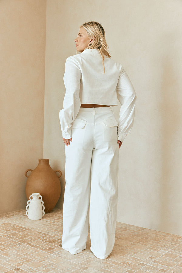 White High Waist Pocket Trouser Allani Pants