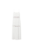 Miliano Adjustable Thin Strap Panelled Maxi Dress - White
