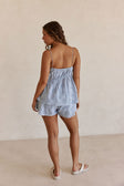 Blue Broderie Ruched Octavia Top