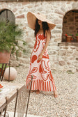 Red and Pink Darling Floral Print Maxi Addy Dress