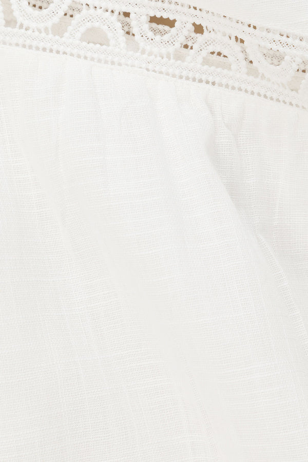 White Cotton One Shoulder Stella Top