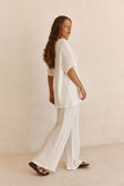 White Textured Boxy Adora T Shirt Top