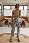 Blue Denim Tie Pocket Cargo Jaicee Pants