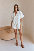 White Fold High Waist Pocket Cena Shorts
