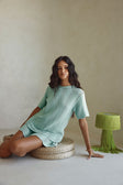 Mint Green Crochet Knit Short Sleeve Leah Top