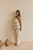 Cream Patch Crochet Knit Halter Matilda Top