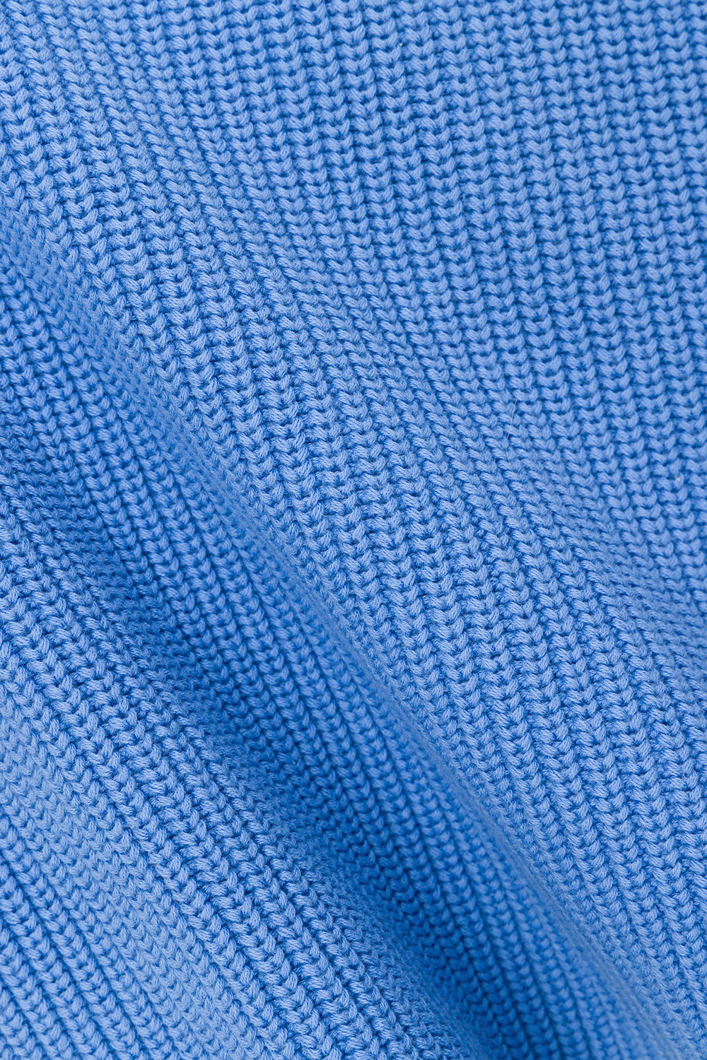 Blue Ribbed Knit Halter May Top