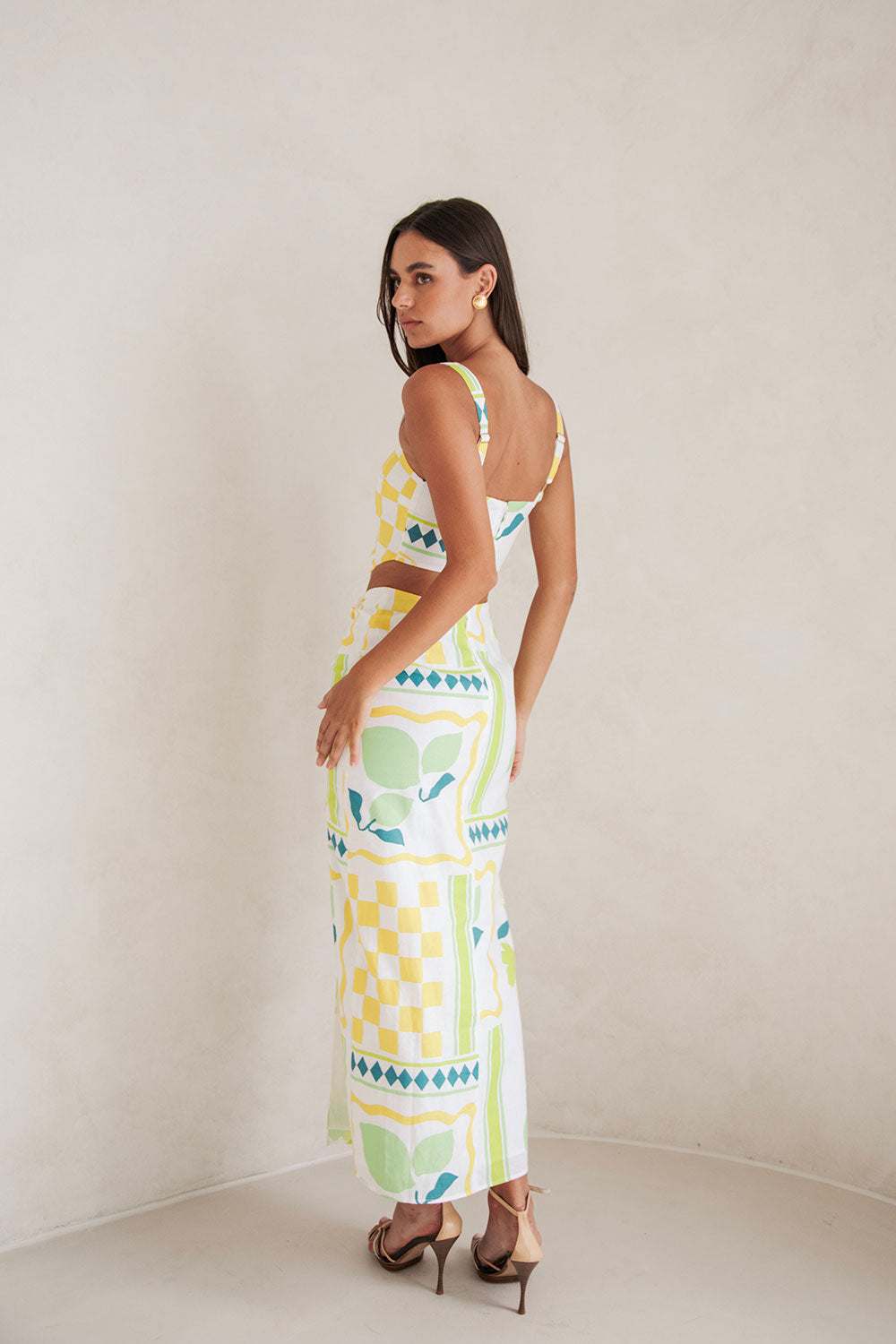 Pluto Midi Skirt - Green Yellow