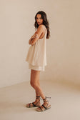 Beige High Waist Elastic Drawstring Boston Shorts