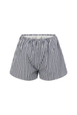 Black and White Stripe Elastic Dalia Shorts