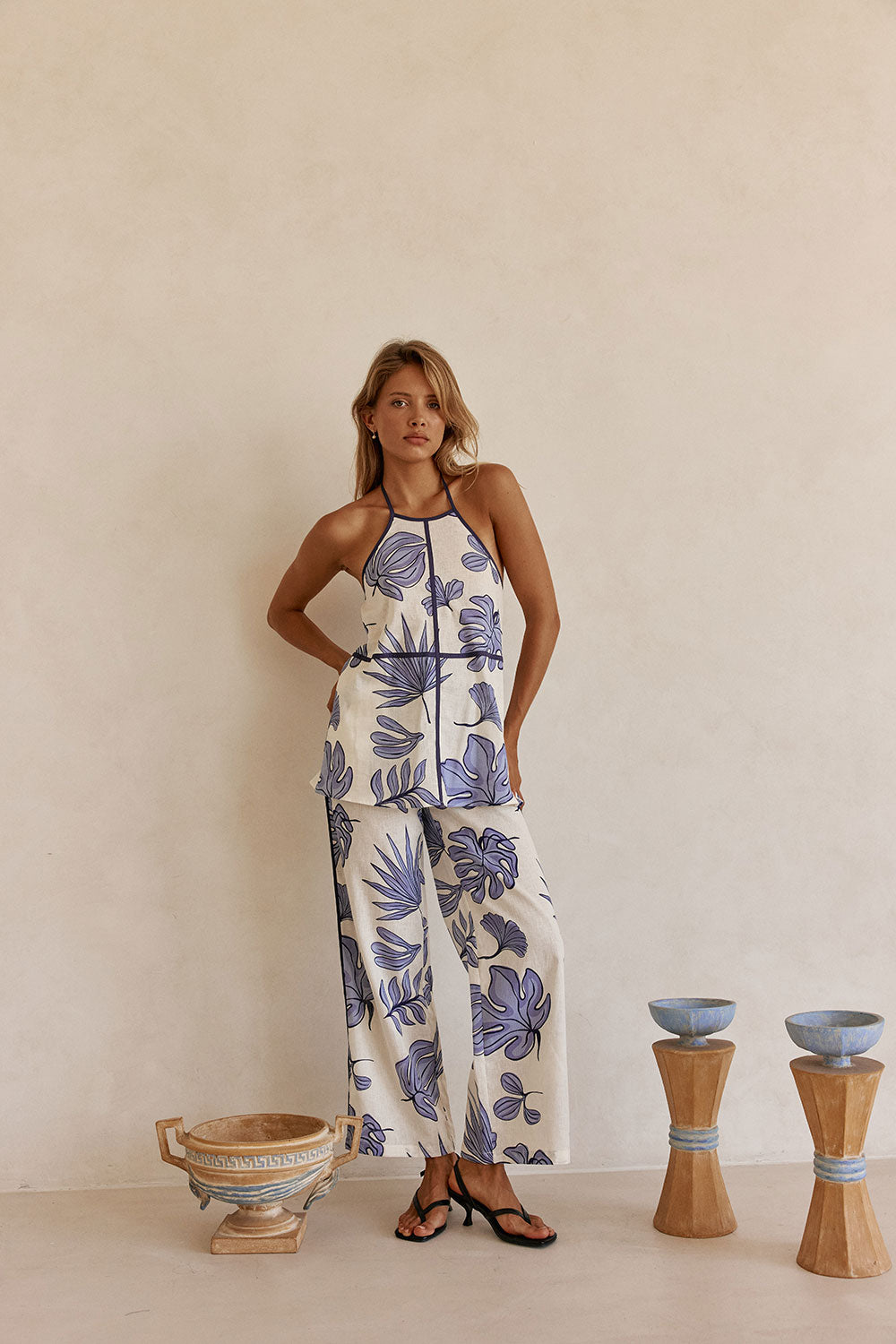 Blue Phylida Azure Print Saphira Trouser Pants