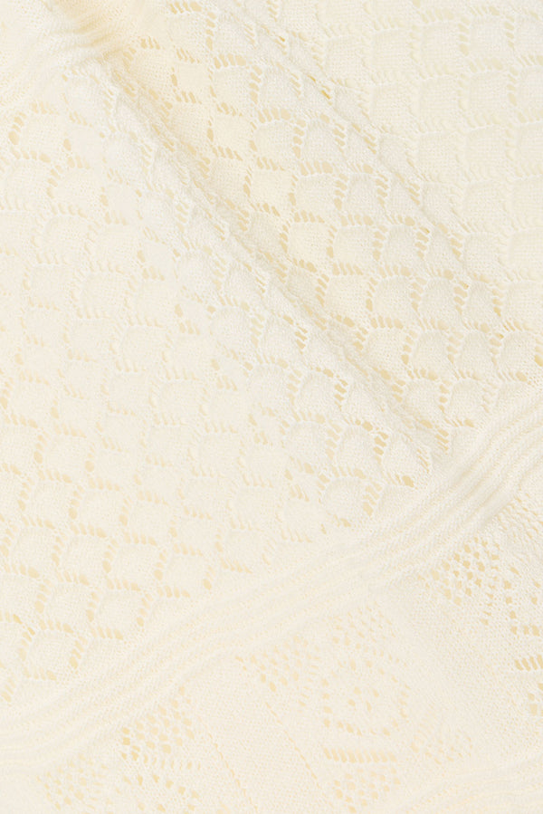 Cream Crochet Elastic High Waist Nixie Pants