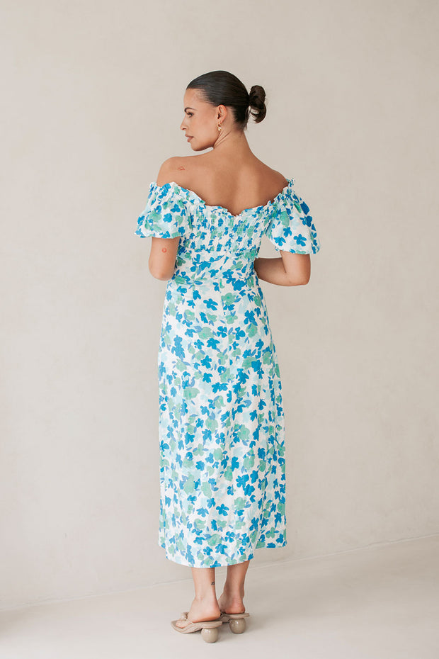 Rhi Off Shoulder Dress - Brushed Floral